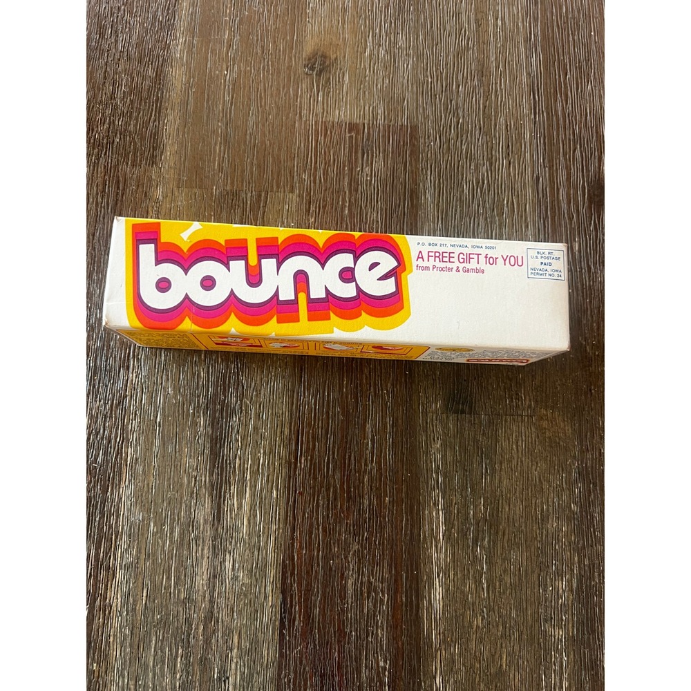Vintage Bounce Fabric Softener Dryer Sheets 10 Count Sample Box Retro Prop P&G